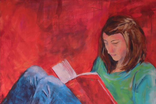 Lesende   70  x  100  Acryl     (verkauft)