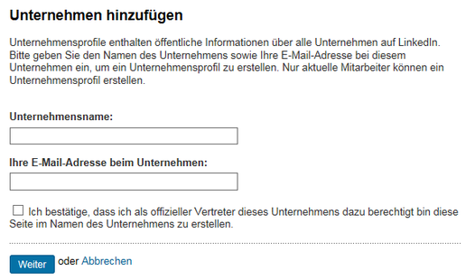 Unternehmensprofil auf LinkedIn hinzufügen