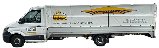 may Sonnenschirme Lieferservice Deutschlandweit bei FINK Sonnenschirme | Sonnenschirmlogistik vom Fachmann | Sonnenschirm-LKW