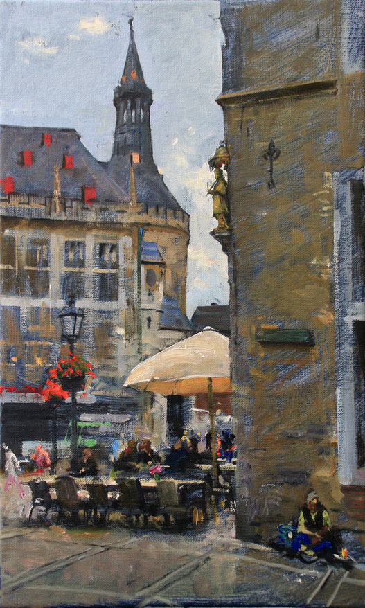 "Aachen - Rathaus", 30 cm x 50 cm