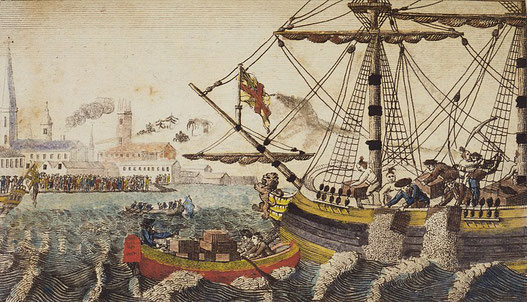 Caption of Boston Tea Party from Wikipedia