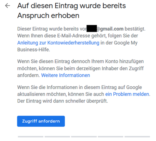 So kann man Zugriff auf seinen Google Eintrag anfordern