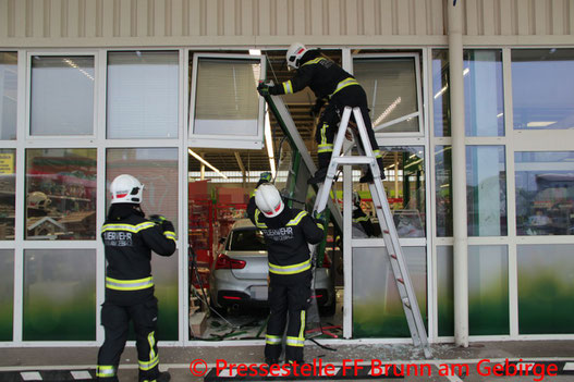 Feuerwehr; Blaulicht; FF Brunn am Gebirge; PKW; Tierhandlung;