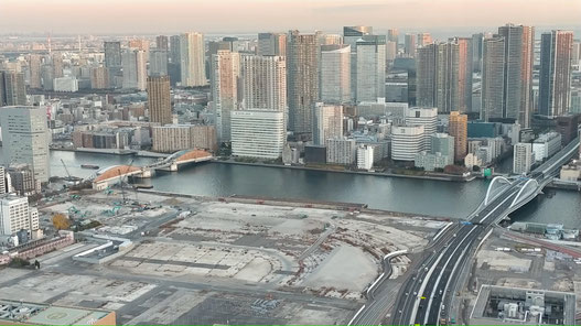 The former Tsukiji Market site remains empty after its closure in 2018