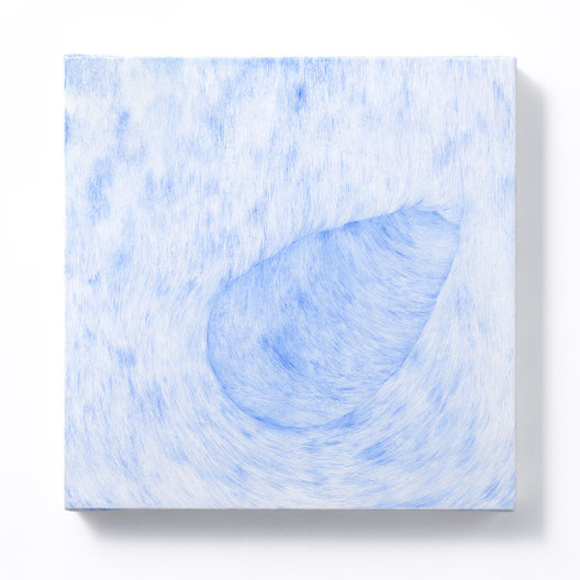 20「The Flow of Time_A_1」雲肌麻紙、墨、アクリル絵具、木製パネル　SSM(22.7 x 22.7 cm)　