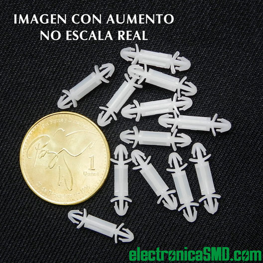 espaciador guatemala, espaciadores, electronica, electronico, smd, espaciador plastico nylon tipo flecha, standoff
