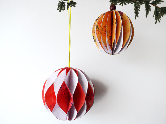 papierkugeln, weihnachtsbaum-deko, kathrins papier