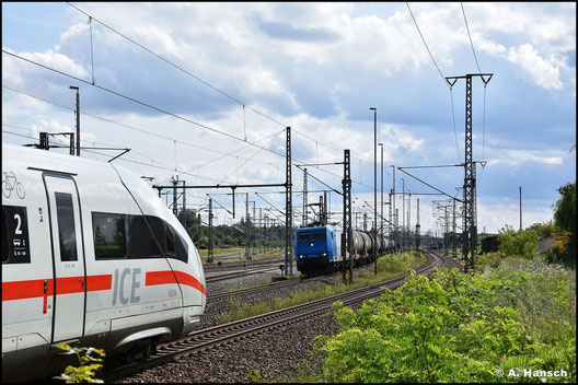 185 524-6 wurde mir am 17. Juli 2024 vom ICE 812 034 in Luth. Wittenberg Hbf. zugefahren