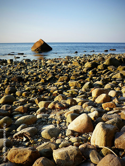 Glacial erratic named Schwanenstein in the Baltic Sea located off the coast of Rügen, Germany