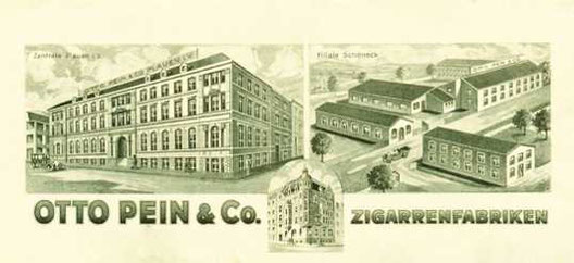 Plauen, Julius-Fucik-Straße 17, Briefkopf der Fa. Otto Pein & Co., 1927