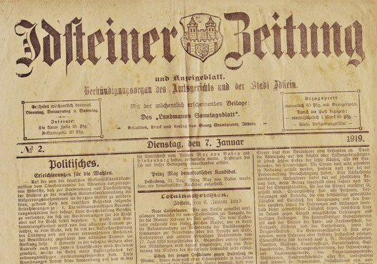 Idstiner Zeitung Nr. 2, 7. Januar 1919