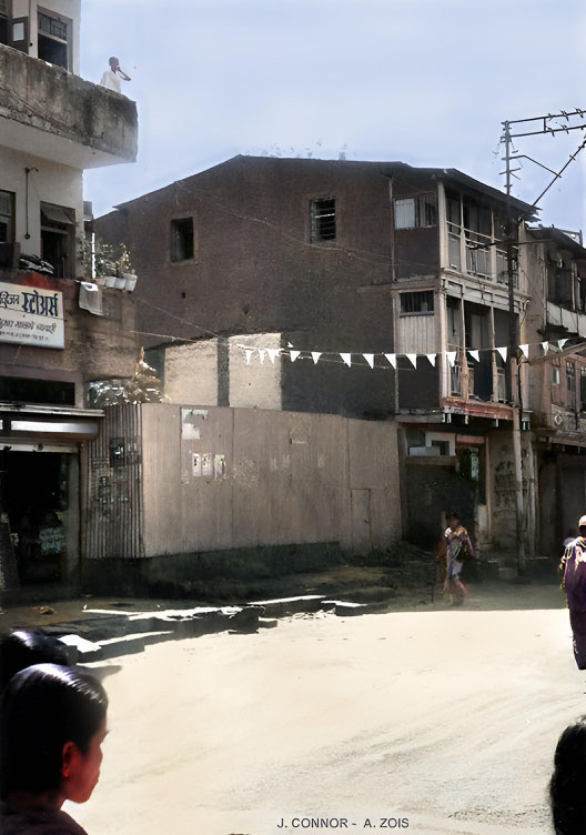 1976 : Vacant site of the Kasba Peth Toddy Shop in Poona -Original B/W photo taken by John Connor. Image rendered by Anthony Zois.
