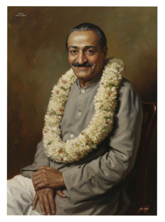 1956 : Meher Baba in Washington D.C. Oil painting