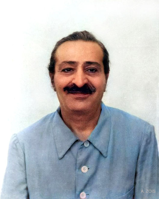  1952 : Meher Baba's passport photo. Image rendition by Anthony Zois.