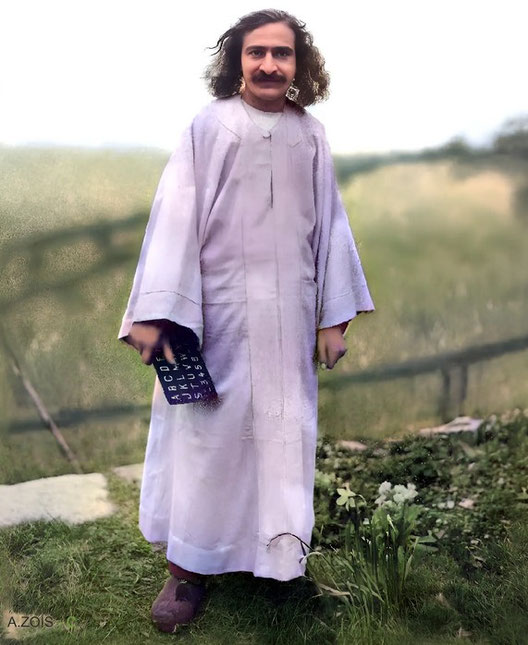  10. Meher Baba at the East Chalacombe property in Devon, England in 1932. 