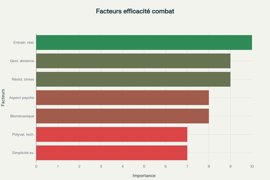 Facteurs d'efficacité d'un sport de combat classés par ordre d'importance