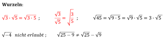Grundlgen Mathematik - Wurzeln