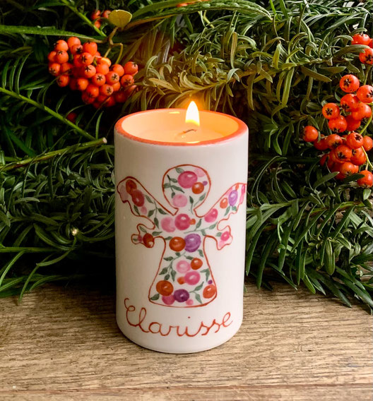 Bougeoir Ange Liberty personnalisé