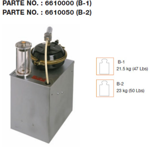 Intensificador de presion Pneumatico-Hidraulico Kentmaster, Modelos B1 y B2