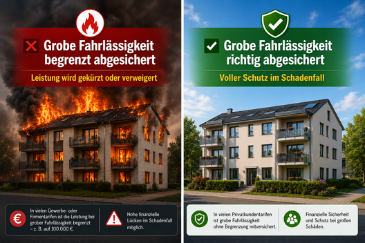 Mehrfamilienhaus Altbau Gebäudeversicherung: Grobe Fahrlässigkeit muss mitversichert werden.