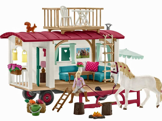 Inhalt des Schleich Wohnwagen 42593 Spielsets mit 95 Teilen