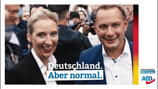 AfD election poster featuring Alice Weidel and Tino Chrupalla