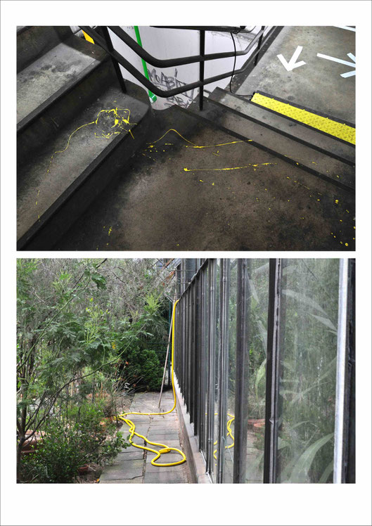 Temporary art installation at the Kant-Garagen in Berlin-Charlottenburg | Hose pipe in the Botanical Garden Cologne