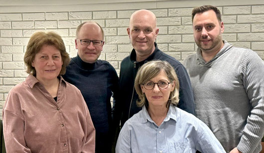 Die neue Fraktion der WiR in Roßdorf. Vlnr: Ursula Schmuck, Matthias Monien, Jörg Wellmann, Silvia Seibert-Christ, Manuel Tauber