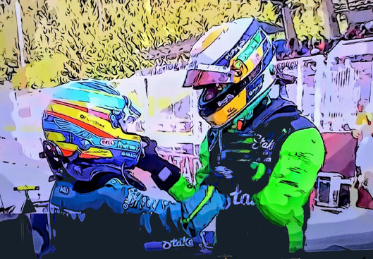 Fernando Alonso y Gabriel Bortoleto