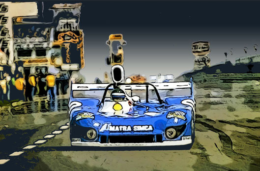 Jean-Pierre Beltoise y Jean-Pierre Jarier (Equipe Gitanes) con su Matra-Simca MS670C