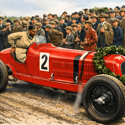 Viktor Widengren con su Alfa Romeo