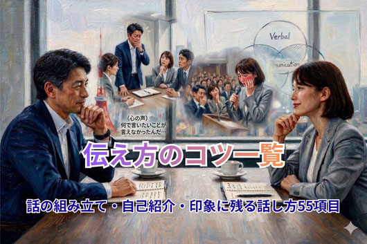 伝え方のコツ一覧｜話の組み立て・自己紹介・印象に残る話し方55項目｜ヒューマン話し方教室