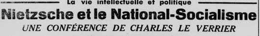 Nietzsche et le National-Socialisme 1941