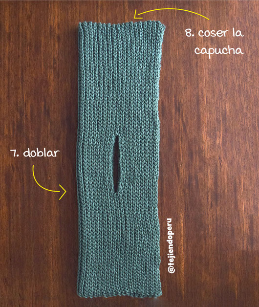 Chaleco con capucha de una pieza tejido a crochet en punto imitación tricot