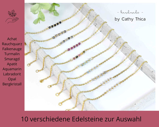 Edelstein Armband 3 mm mit Edelstein Deiner Wahl  ab 19,90 €