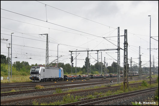 Am 01. August 2025 fährt 7193 905-5 mit KVL-Leerzug aus Luth. Wittenberg Hbf. gen Falkenberg aus