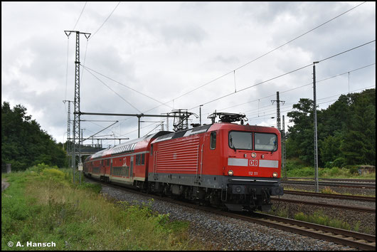 112 111-0 erreicht mit RE am 01. August 2025 Luth. Wittenberg Hbf.