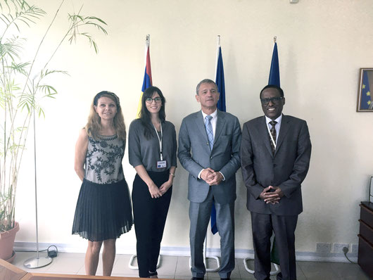 From left to right: Trade Counsellor of the EU Delegation, Anna Brzozowska; GFA project manager, Juliette Berdaguer; Ambassador of the EU Delegation, H.E. Vincent Degert; GFA project team leader, Getachew Mengistie Alemu