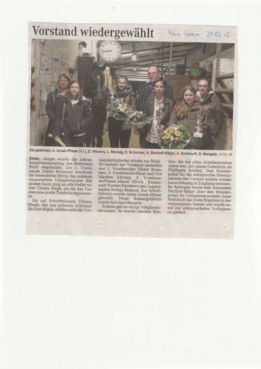 Mitgliederversammlung, Artikel "Mein Verein" 29.03.2015