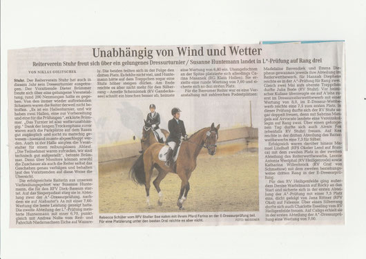 Dressurturnier, Artikel Weser-Kurier v. 29.04.2015