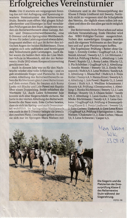 Vereinsturnier am 16.09.2018