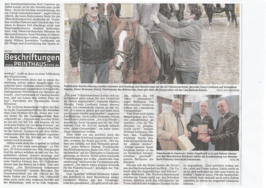 Sportplakette / Reit AG, Artikel Weser-Kurier 27.03.2015 Teil 2