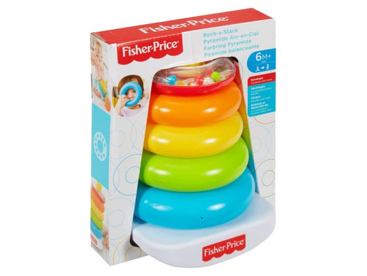 Bei der Bestellung im Onlineshop der-Wegweiser erhalten die Farbring Pyramide von Fisher-Price.