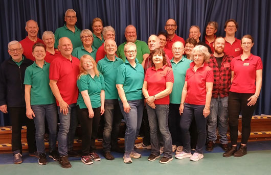 Die Volkstänzer:innen (nicht vollständig) nach einem Training Anfang 2026