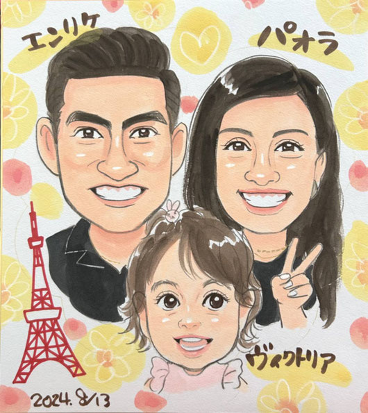 東京タワー　サービス　似顔絵チームタワーズ　高橋エツコ