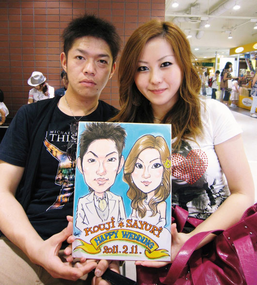 大きな色紙　高橋エツコ　似顔絵チームタワーズ
