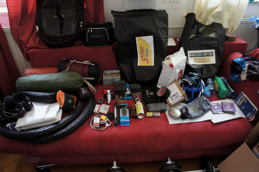 Equipment für die Tour
