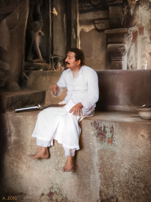  13. Meher Baba at the Ellora Caves in the mid 1930s.
