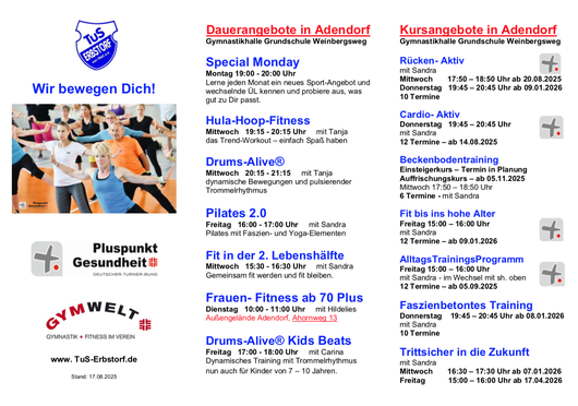 Flyer Seite 1 Fitness- und Gesundheitssport