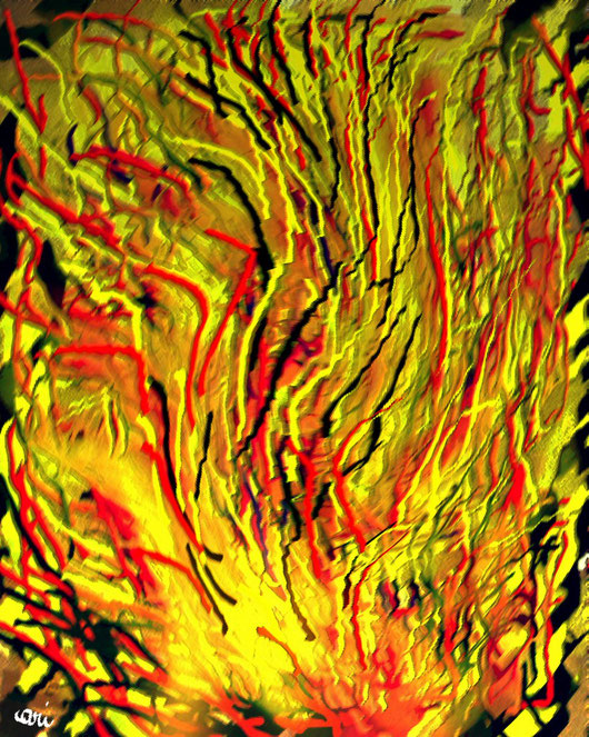 RESPIRO DI FUOCO - dipinto digitale 2013 tecnica mista